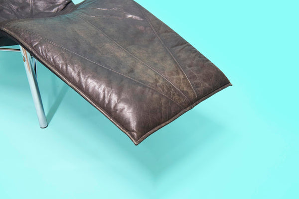 1970s Black Leather ‘Skye’ Chaise Longue by Tord Björklund, Sweden