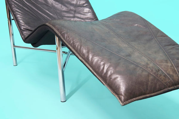 1970s Black Leather ‘Skye’ Chaise Longue by Tord Björklund, Sweden