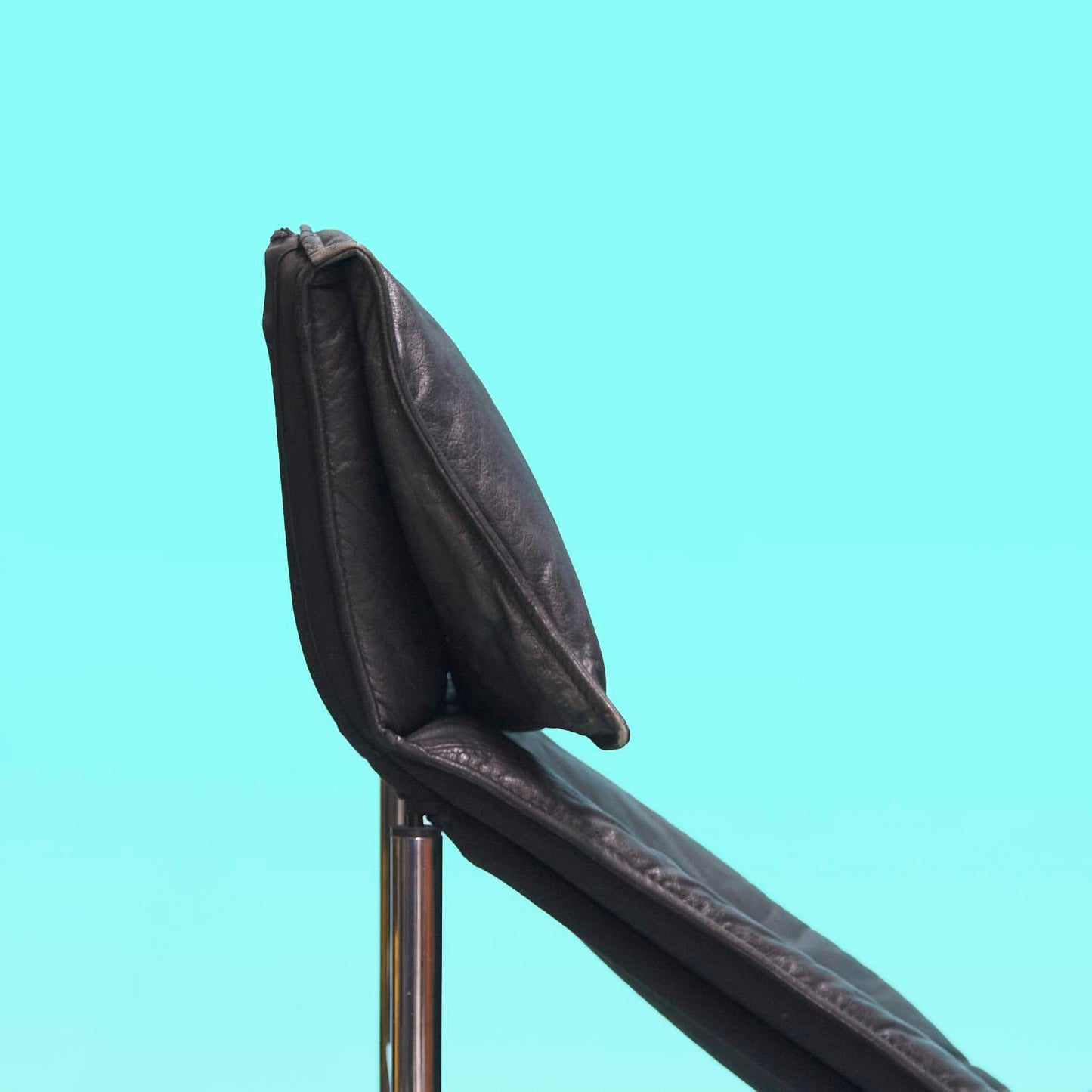 1970s Black Leather ‘Skye’ Chaise Longue by Tord Björklund, Sweden
