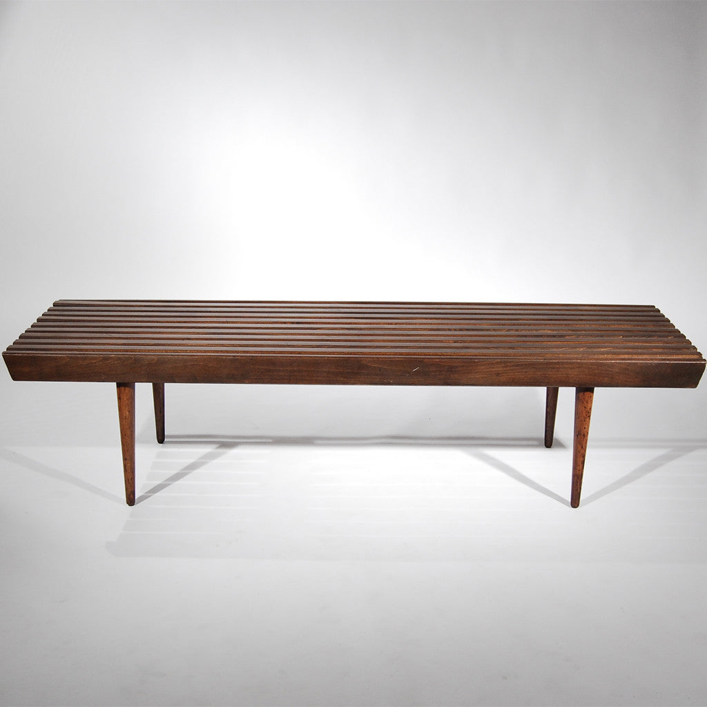 Slated Wodden Bench (Aged Walnut)