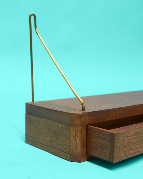 Mid-Century Danish floating shelf in teak