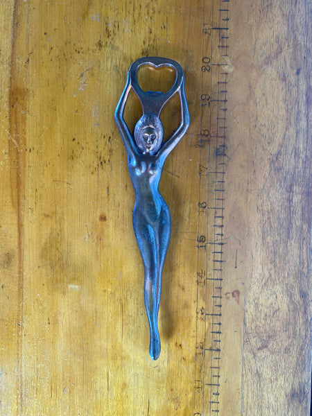 Art Deco Brass Lady Bottle Opener