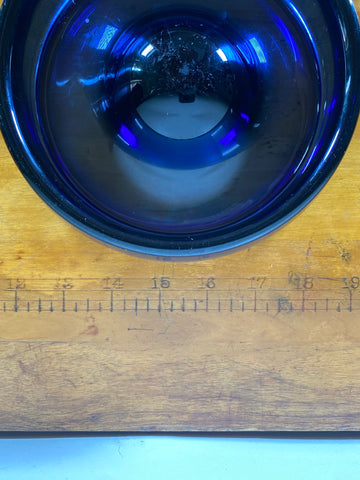 1955 Per Lütken for Holmegaard Smoky Blue Glass "Fried Egg" Ash Receiver