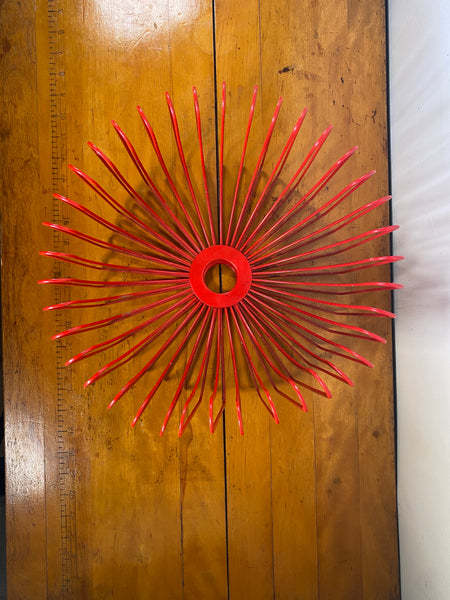 Vintage Ehlén Johansson for Ikea, series Trådig, red wire metal fruit bowl, fruit basket