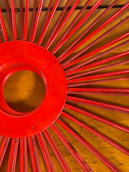 Vintage Ehlén Johansson for Ikea, series Trådig, red wire metal fruit bowl, fruit basket
