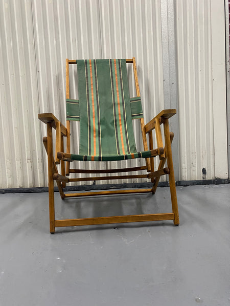 Vintage Striped Deck Folding Chair