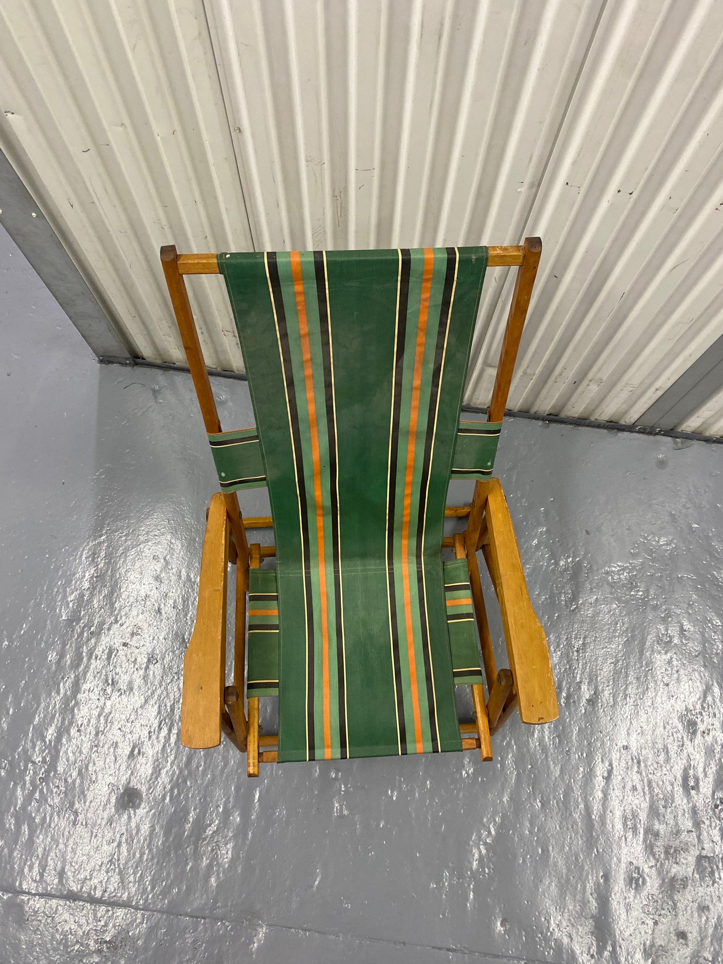 Vintage Striped Deck Folding Chair