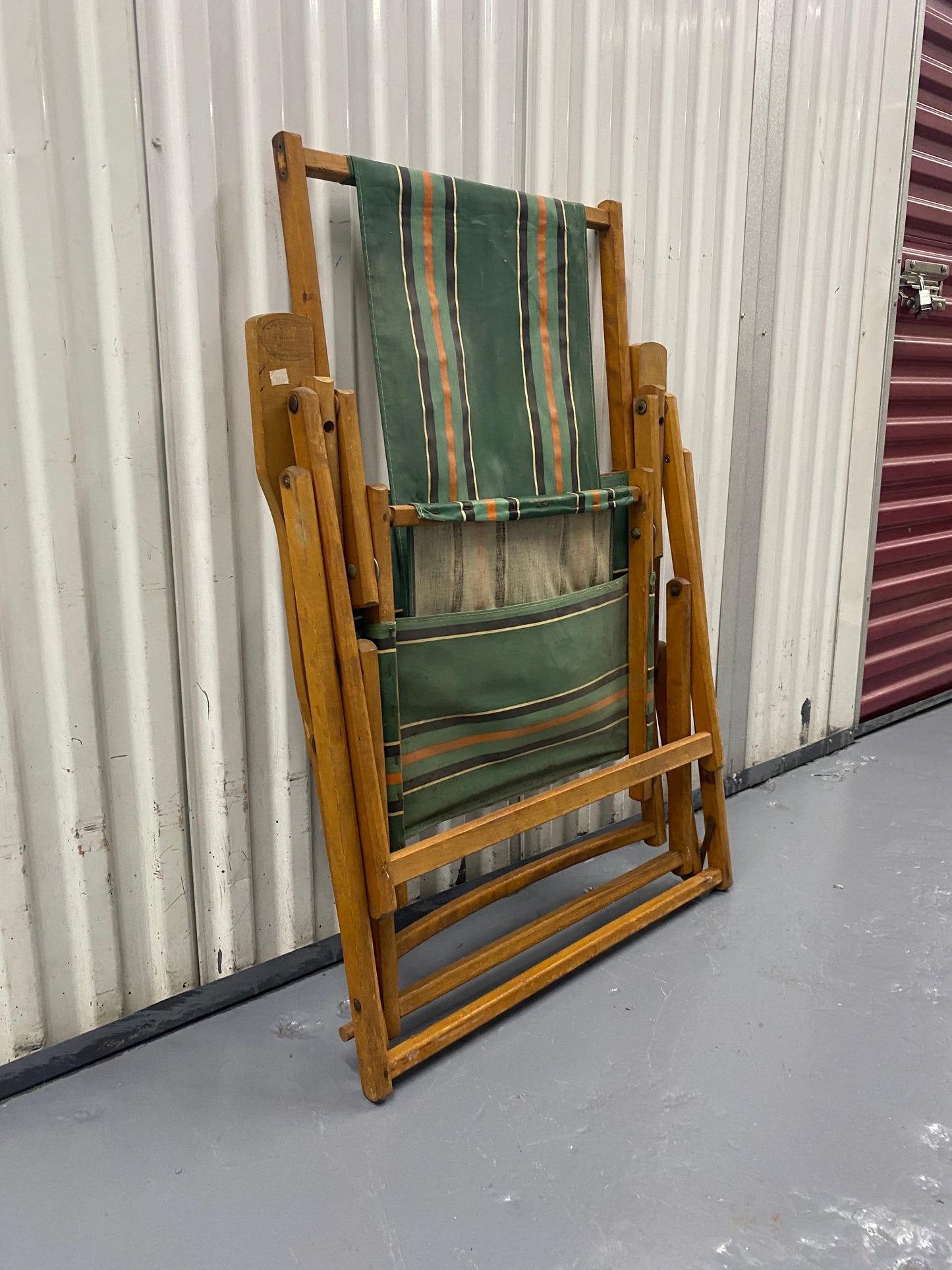 Vintage Striped Deck Folding Chair