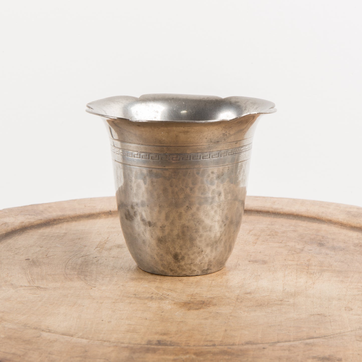 Art deco  Danish Hammered tin cup by Skotner