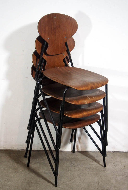 Danbork Danish Stackable Chairs 4 Set