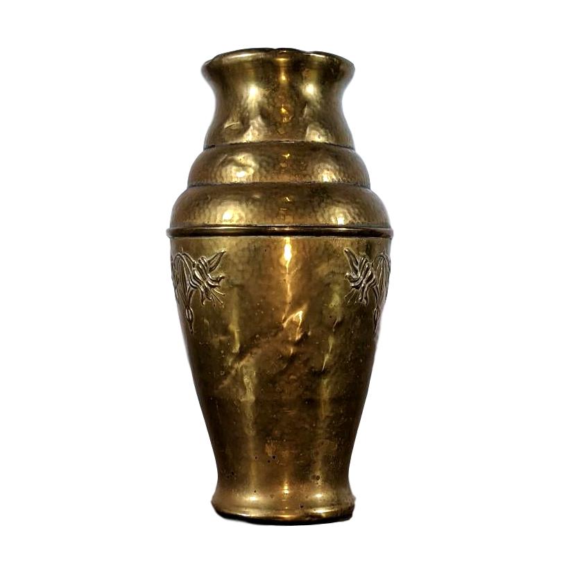 Brass Antique Vase With Pairs of Flower