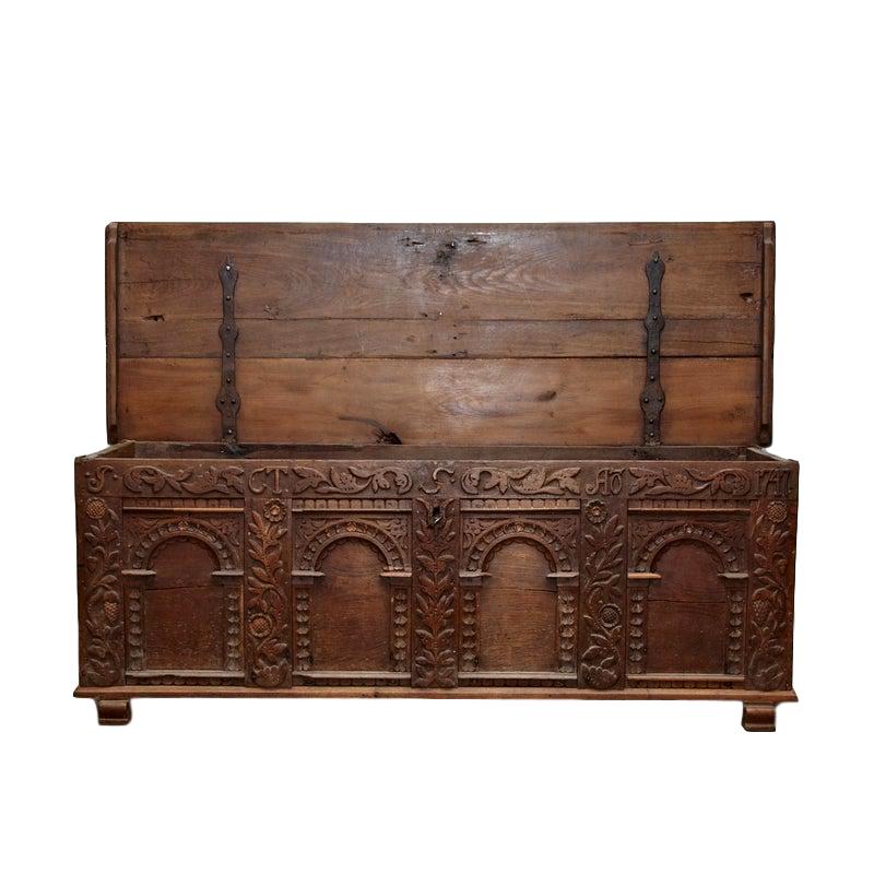 Early 18th Century Danish Carved Trunk