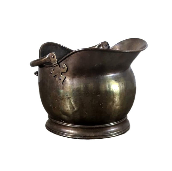Large French Copper Helmet Coal Scuttle