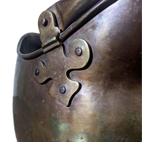 Large French Copper Helmet Coal Scuttle