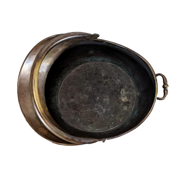 Large French Copper Helmet Coal Scuttle