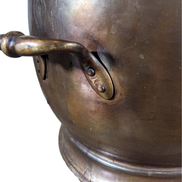 Large French Copper Helmet Coal Scuttle