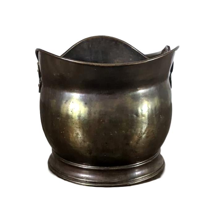 Large French Copper Helmet Coal Scuttle