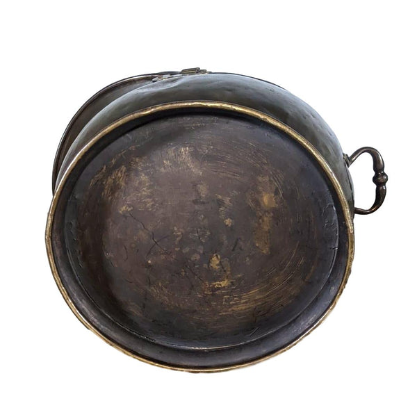 Large French Copper Helmet Coal Scuttle