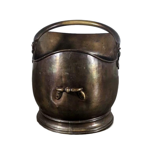 Large French Copper Helmet Coal Scuttle
