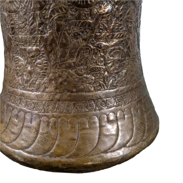 Large Safavid Etched Copper Bucket, Persia, 18th Century