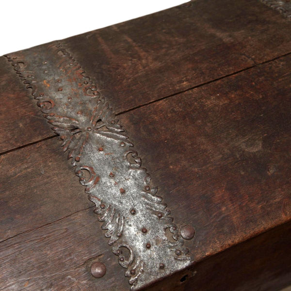 Mid 19th Century Danish Primitive Iron Clad Chest