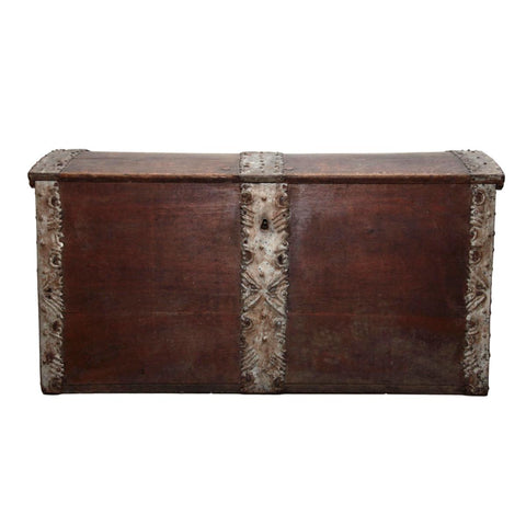 Mid 19th Century Danish Primitive Iron Clad Chest