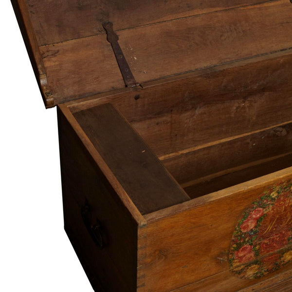 Original Painted Dowry Chest Trunk Dated 1700s