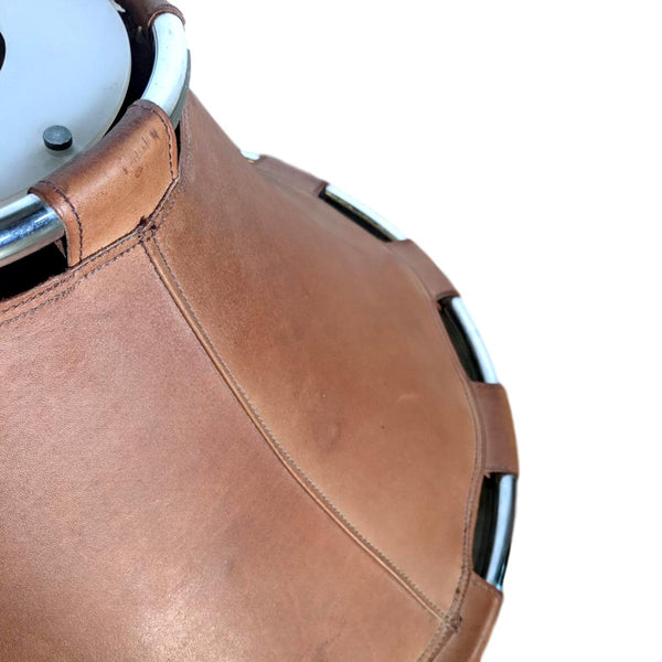 Scandinavian Modern 1970s Leather Pendant Lamp by Anna Ahrens for Ateljé, Sweden