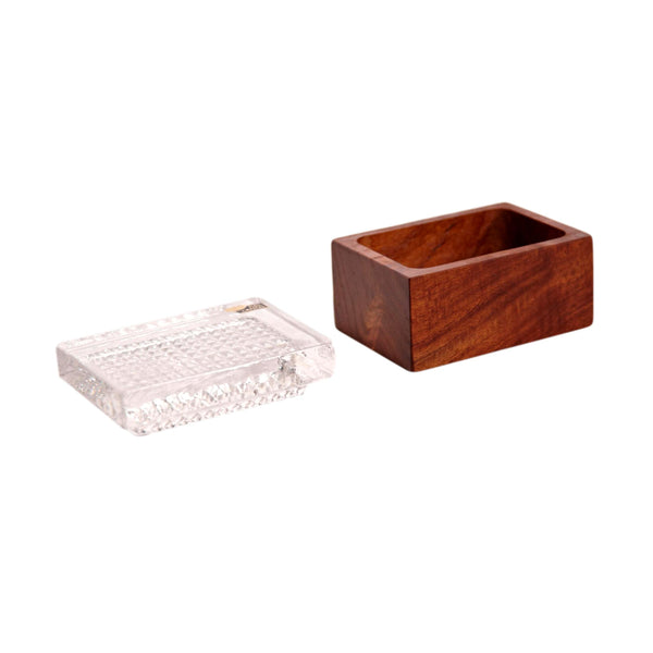 Skruf Glassworks for Carl Engstrom Company Teak and Crystal Box (Coolest Box)