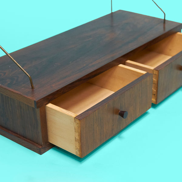 VINTAGE DANISH ROSEWOOD FLOATING NIGHTSTAND - 1960S
