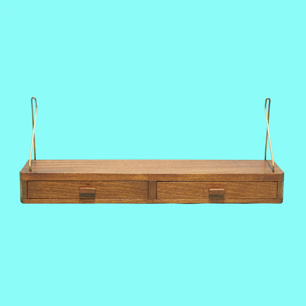 Mid-Century Danish floating shelf in teak