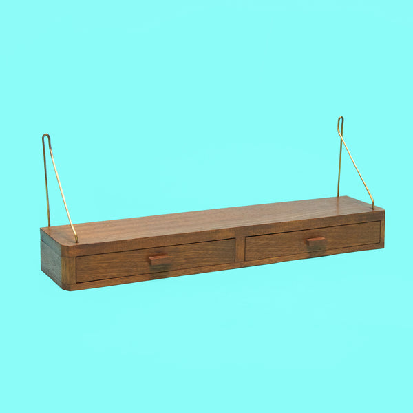 Mid-Century Danish floating shelf in teak