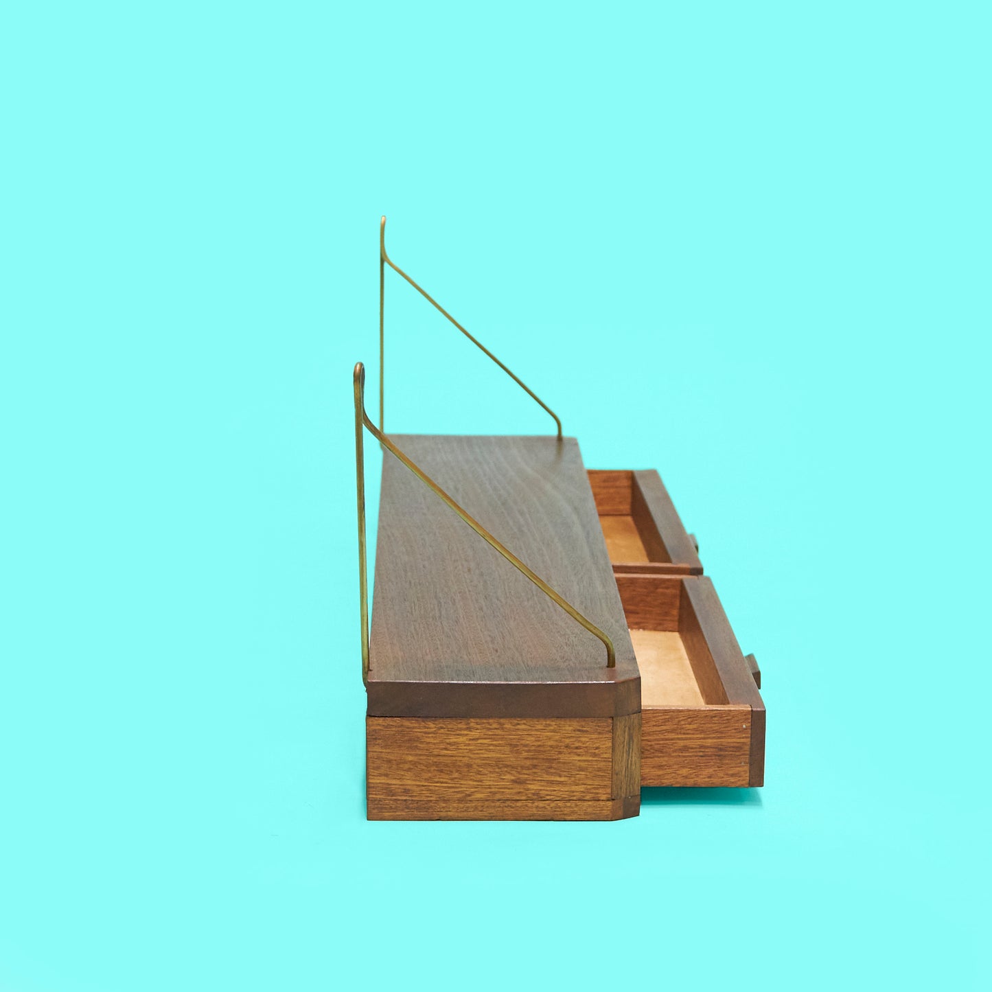 Mid-Century Danish floating shelf in teak