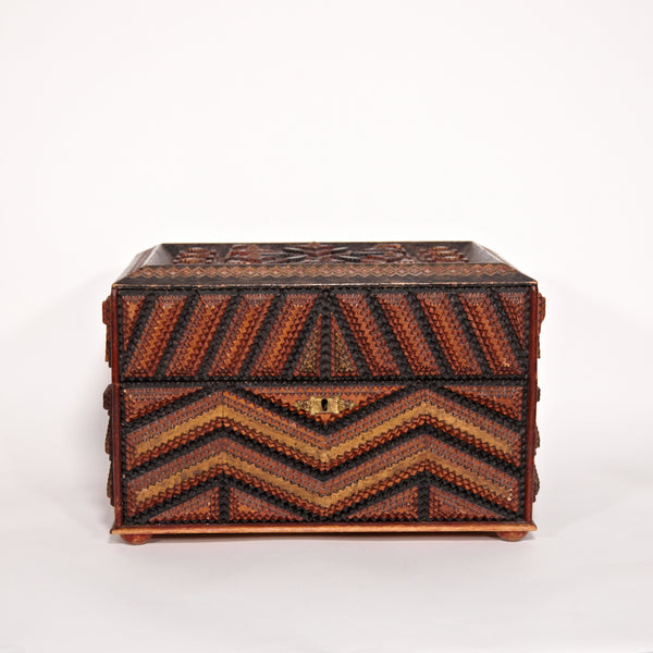 Swedish Tramp Art Jewelry Box Circa 1890