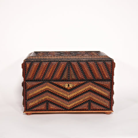 Swedish Tramp Art Jewelry Box Circa 1890