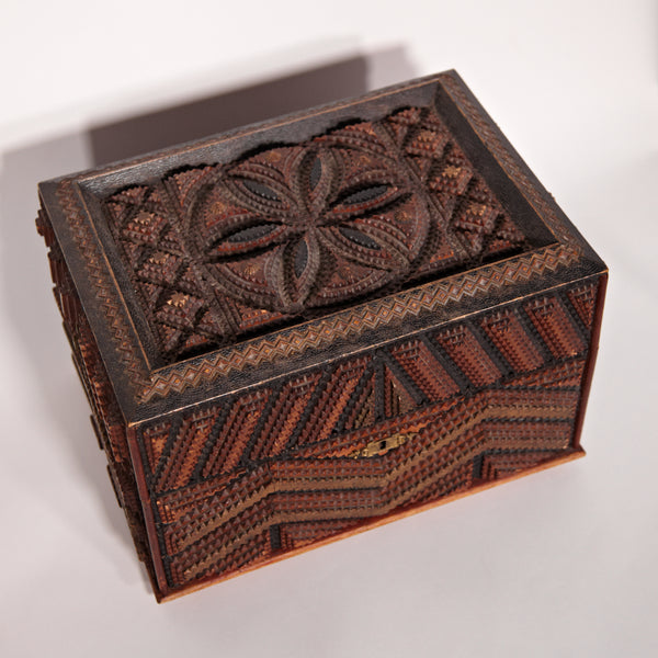 Swedish Tramp Art Jewelry Box Circa 1890