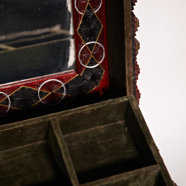 Swedish Tramp Art Jewelry Box Circa 1890