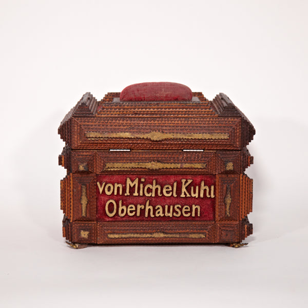 Swedish Tramp art sewing box circa 1894