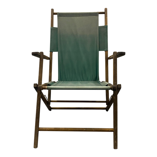 Vintage Green Folding Deck Chair