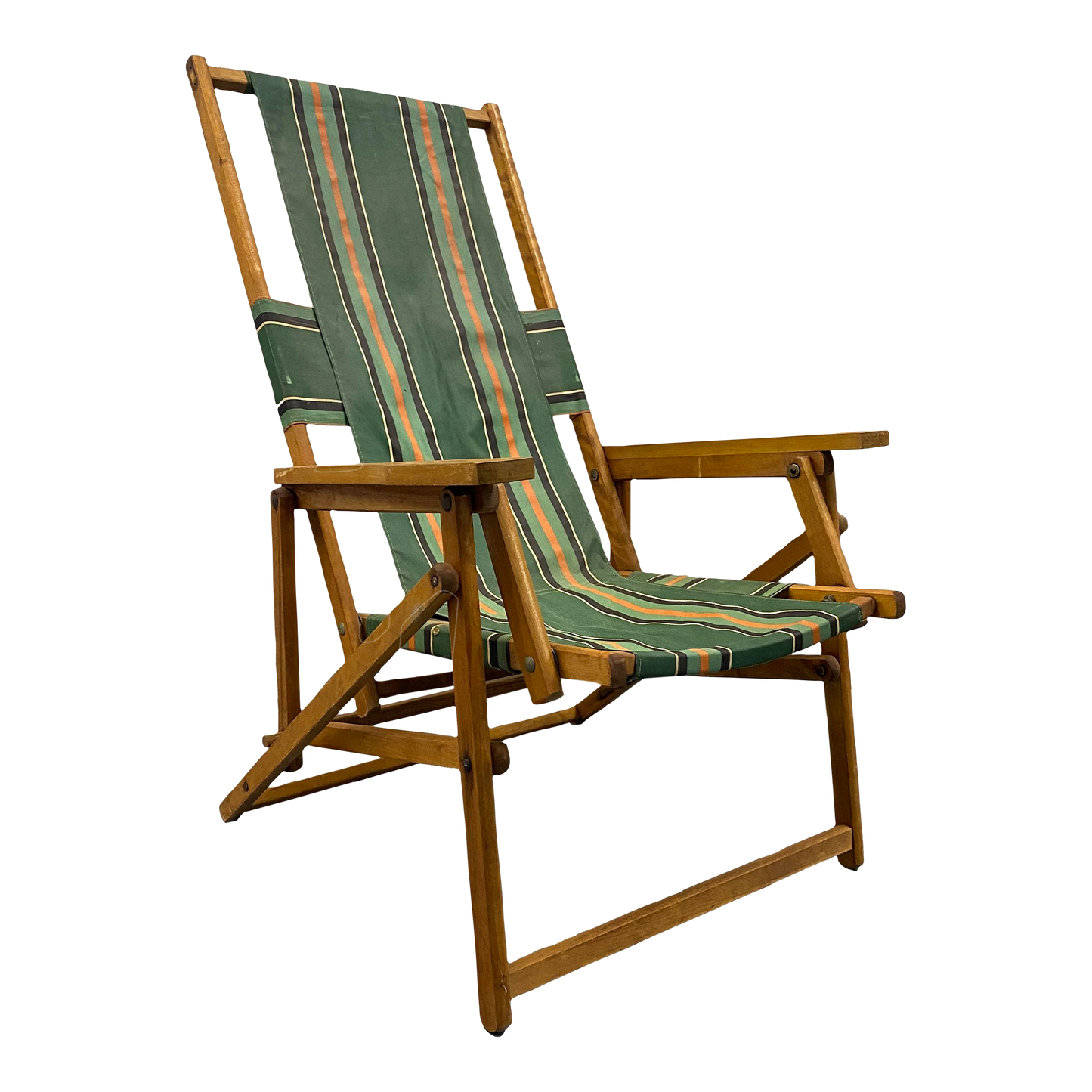 Vintage Striped Deck Folding Chair