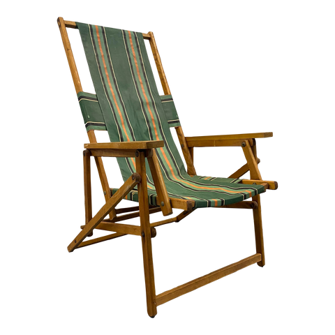 Vintage Striped Deck Folding Chair